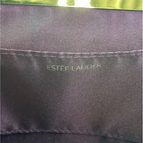 Estee Lauder Women's Wine Suede Metal Gold Tone Evening Clutch Sz S