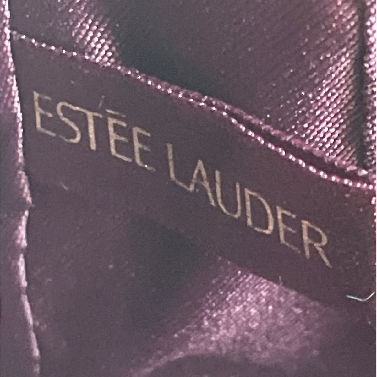 Estee Lauder Women's Wine Suede Metal Gold Tone Evening Clutch Sz S
