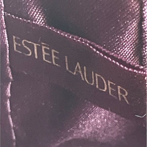 Estee Lauder Women's Wine Suede Metal Gold Tone Evening Clutch Sz S