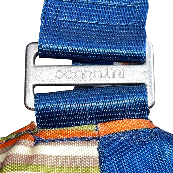 Baggallini Women’s Blue Orange Striped Nylon Adjustable Strap Crossbody Bag