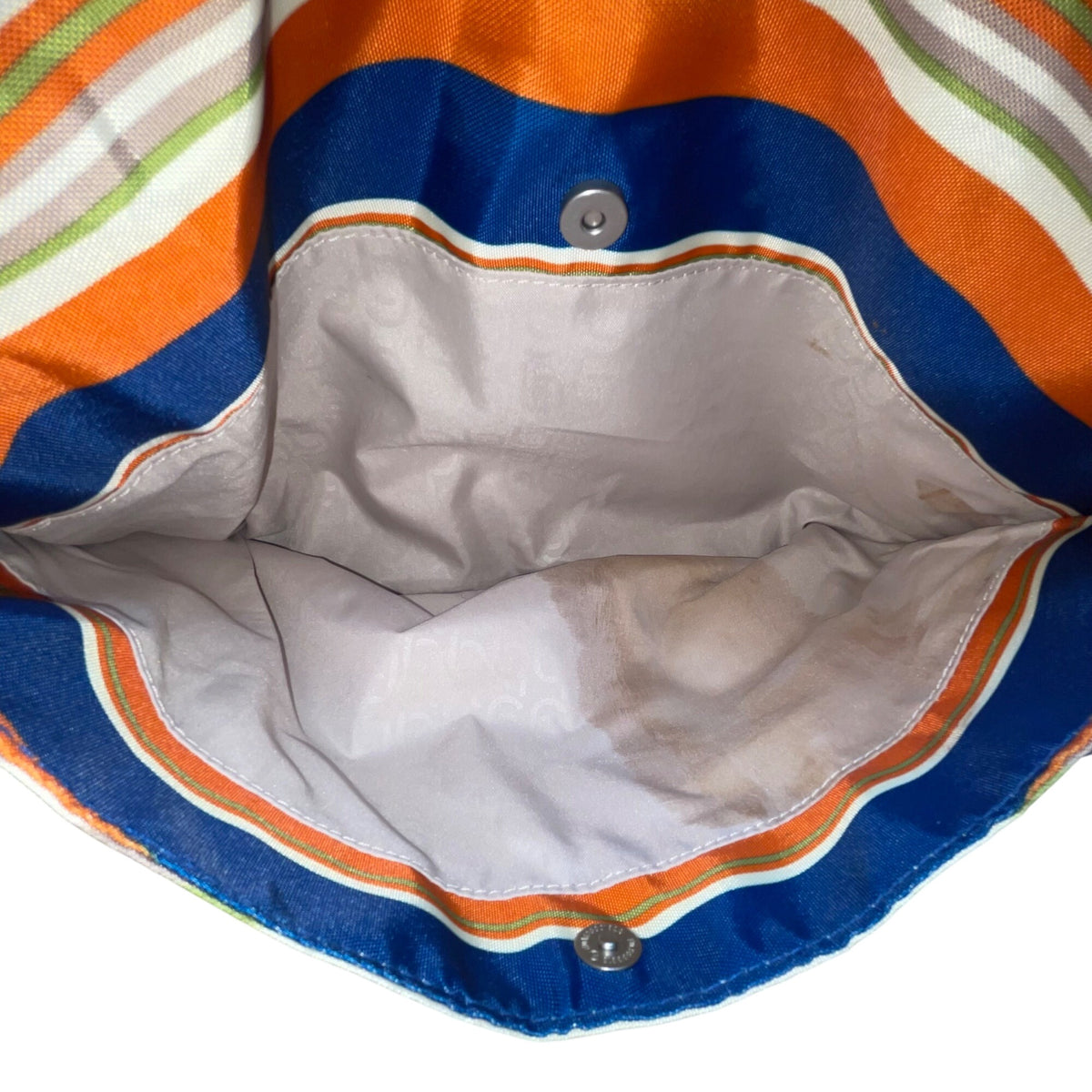 Baggallini Women’s Blue Orange Striped Nylon Adjustable Strap Crossbody Bag