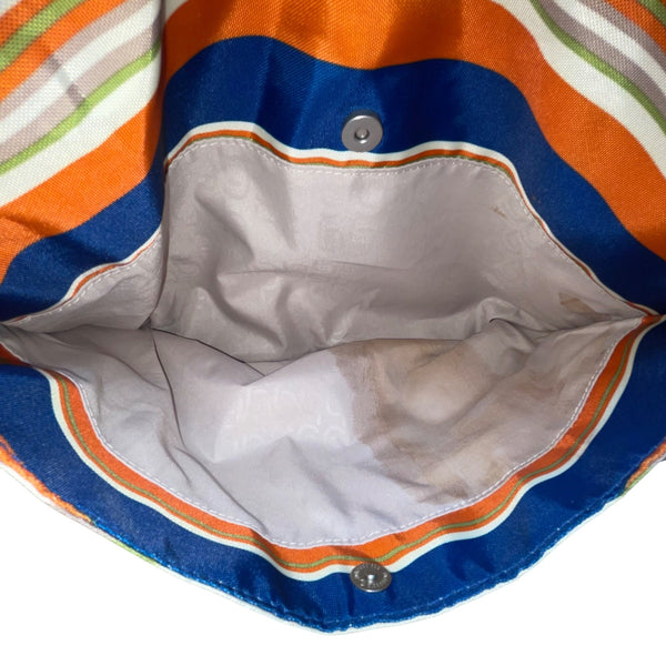 Baggallini Women’s Blue Orange Striped Nylon Adjustable Strap Crossbody Bag