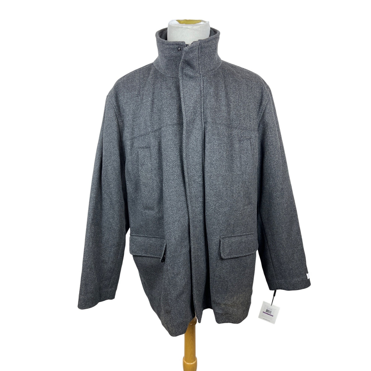 Calvin Klein Men's Grey Double-Layered Wool Jacket Sz XXL - NWT