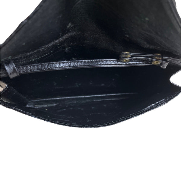 Unbranded Women's Black Faux Croc Leaher Skin  Envelope Shoulder Bag Sz S