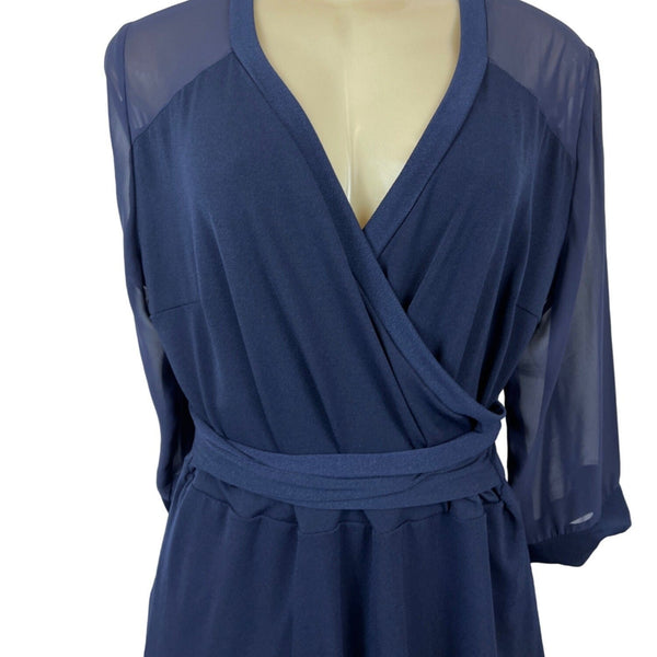 Simple Life Women's Navy Wrap Dress Sz L