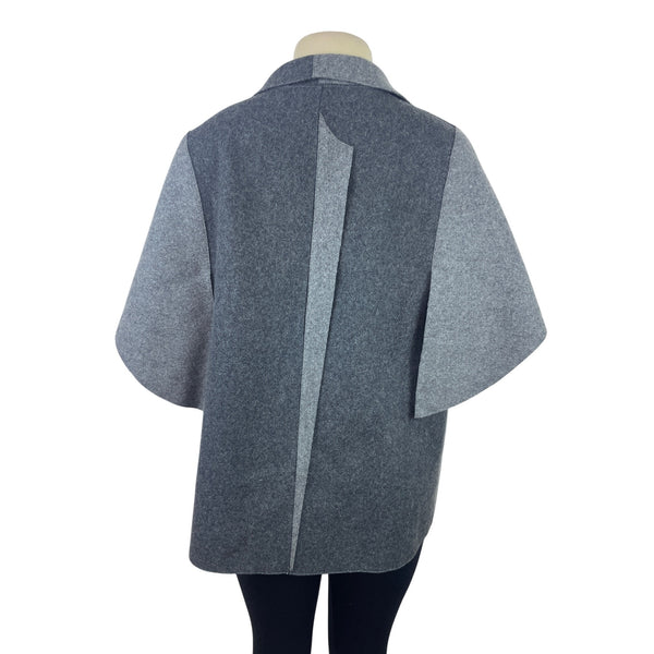Teresa Maria Widuch Womens Gray Asymmetrical Short Sleeve Jacket Size M