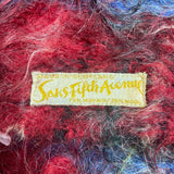 Saks Fifth Avenue Unisex Mohair Wool Multicolored Plaid Scarf One Size