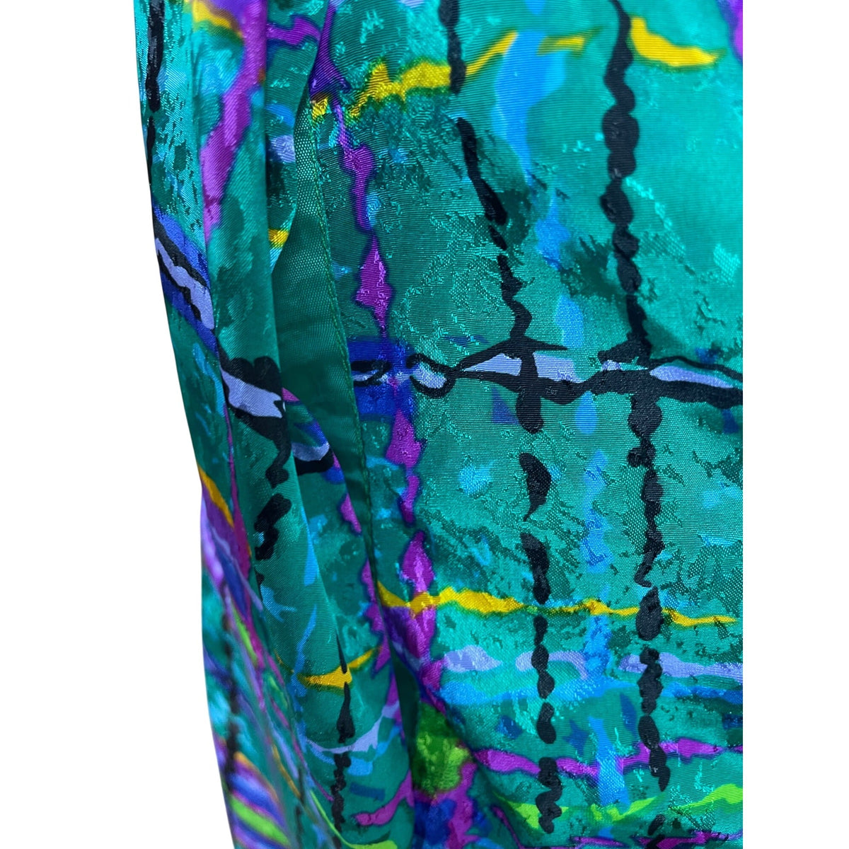 Vintage 80s Don Elliot Women’s Abstract Print Long-Sleeve Belted Dress Size 8