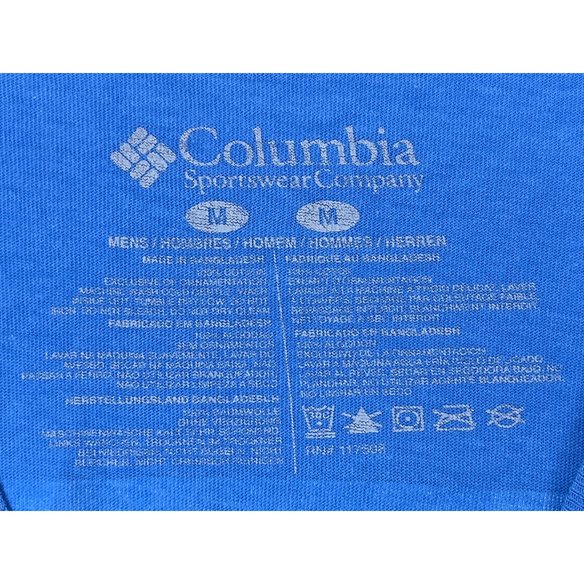 Columbia Mens Blue Graphic T-Shirt Comfortable Casual Outdoor Design Size M