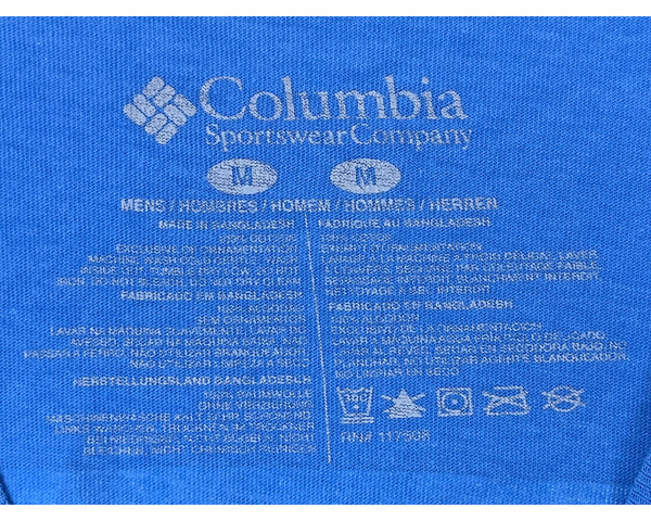 Columbia Mens Blue Graphic T-Shirt Comfortable Casual Outdoor Design Size M