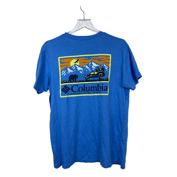 Columbia Mens Blue Graphic T-Shirt Comfortable Casual Outdoor Design Size M