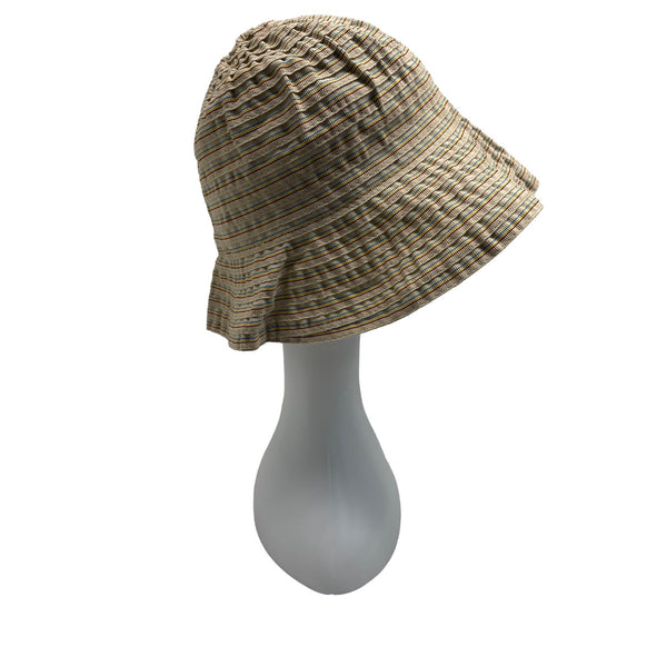 Grevi Firenze Striped Cotton Bucket Hat With Wide Brim - Made in Italy