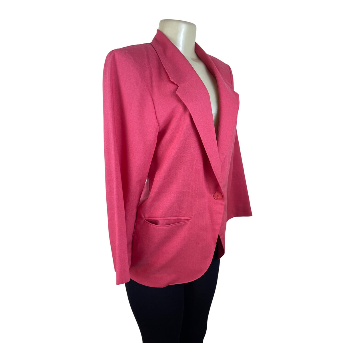 Vtg Illustrations Women's Pink Blazer Button Closure Sophisticated Design Size 4