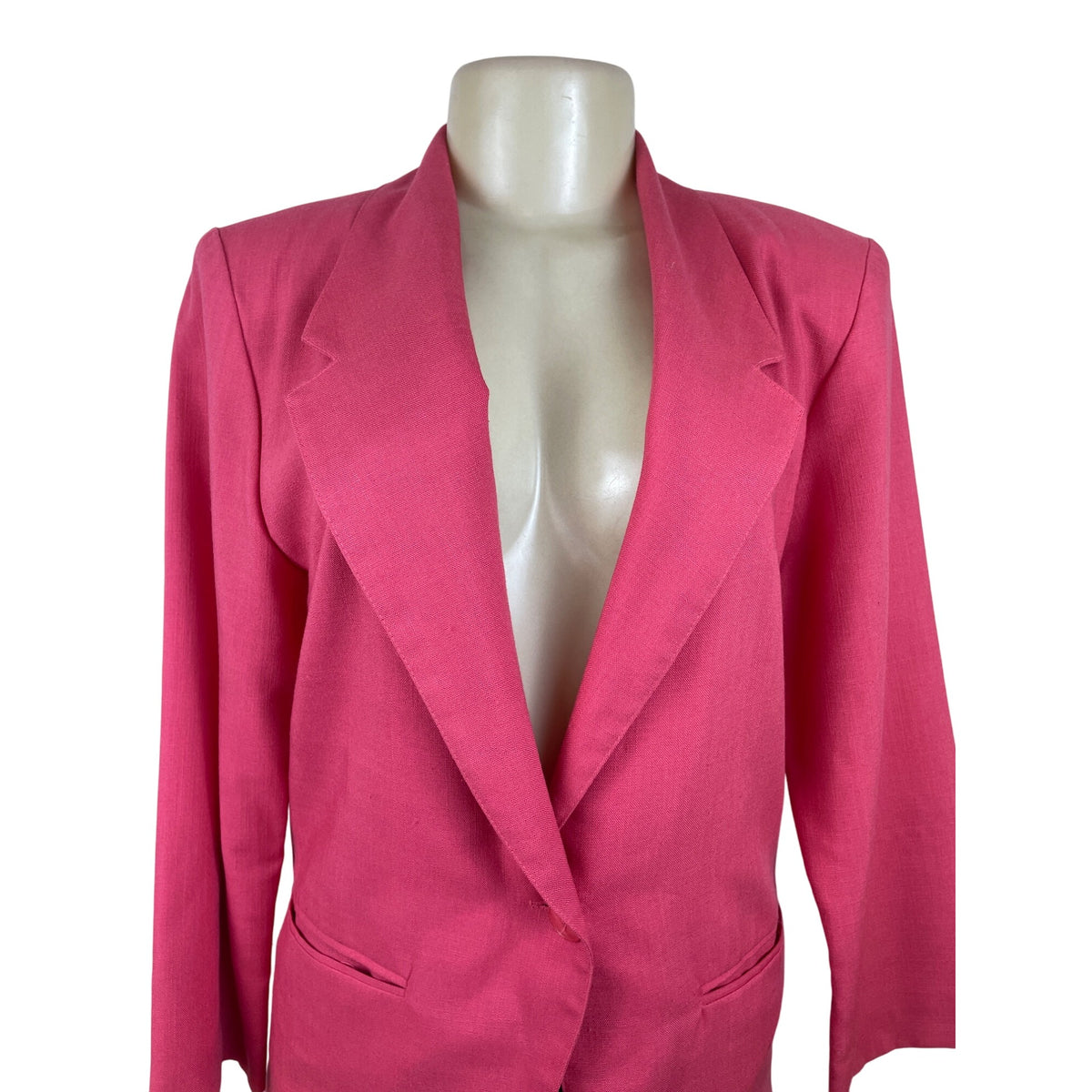 Vtg Illustrations Women's Pink Blazer Button Closure Sophisticated Design Size 4