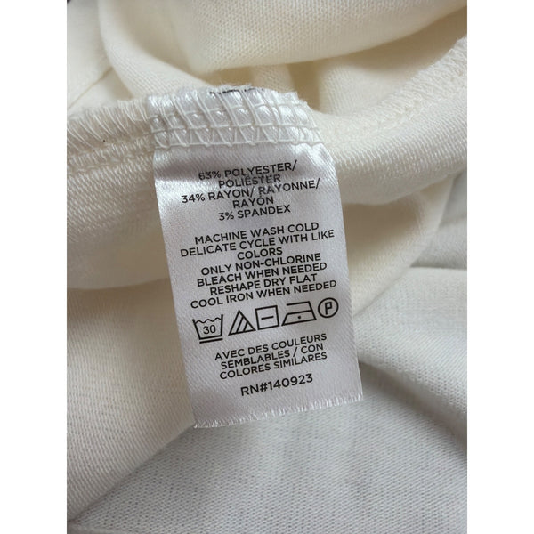 Loft Crew Neck Womens Ivory Knit Pullover Sweater Lightweight Long Sleeve Sz XL