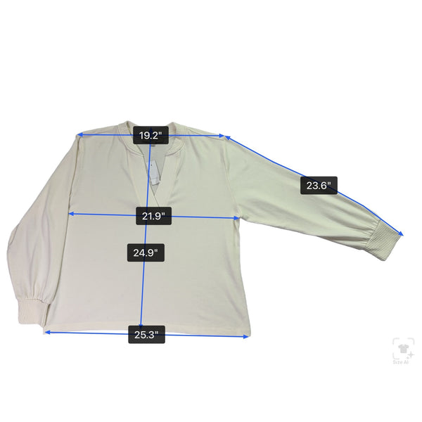 Loft Crew Neck Womens Ivory Knit Pullover Sweater Lightweight Long Sleeve Sz XL