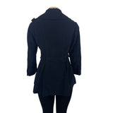 Sugarfly Womens Black Corduroy Double-Breasted Peacoat Jacket