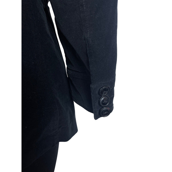 Sugarfly Womens Black Corduroy Double-Breasted Peacoat Jacket