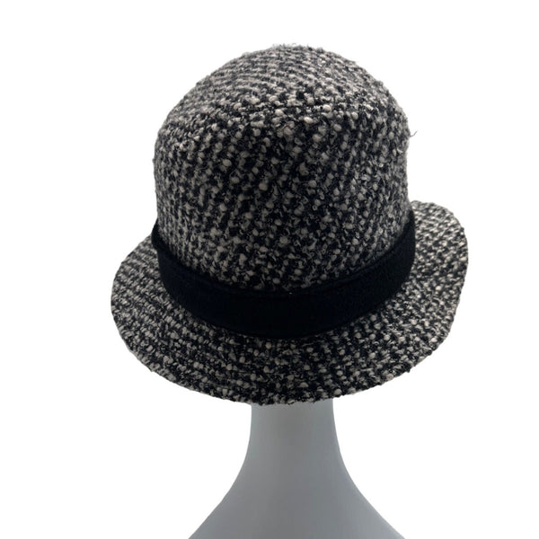 Badgley Mischka Womens Wool Blend Tweed Hat With Black Band - One Size