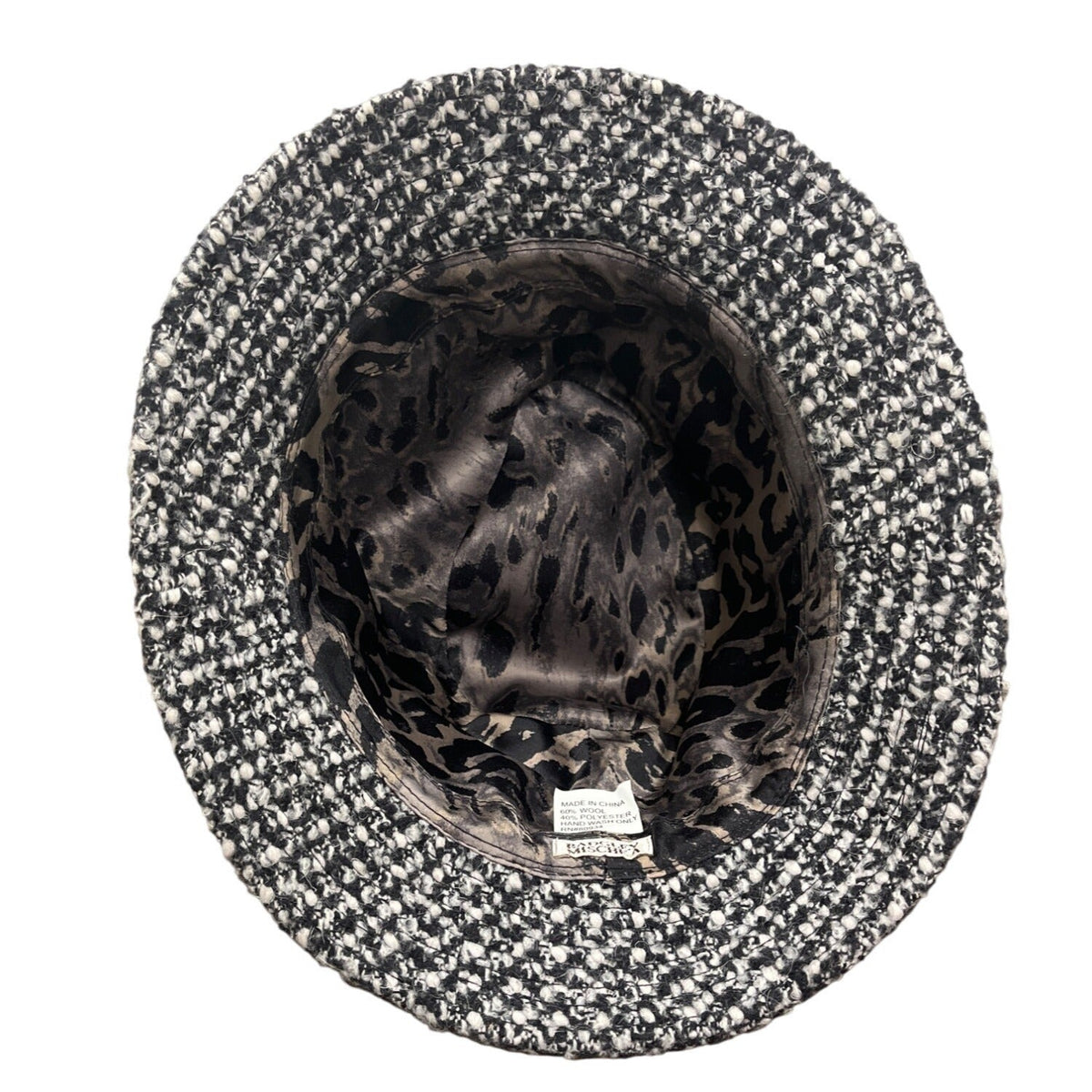 Badgley Mischka Womens Wool Blend Tweed Hat With Black Band - One Size