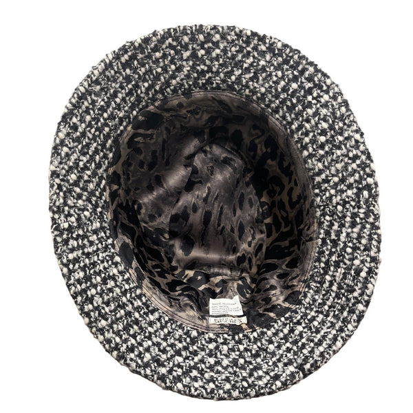Badgley Mischka Womens Wool Blend Tweed Hat With Black Band - One Size
