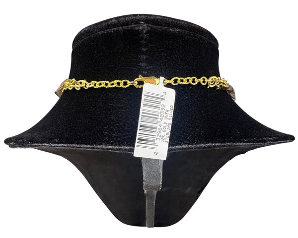 18K Gold Over Sterling Smoky Quartz Diamond Necklace Pendant Women’s Vintage Style