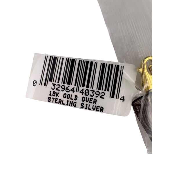 18K Gold Over Sterling Smoky Quartz Diamond Necklace Pendant Women’s Vintage Style