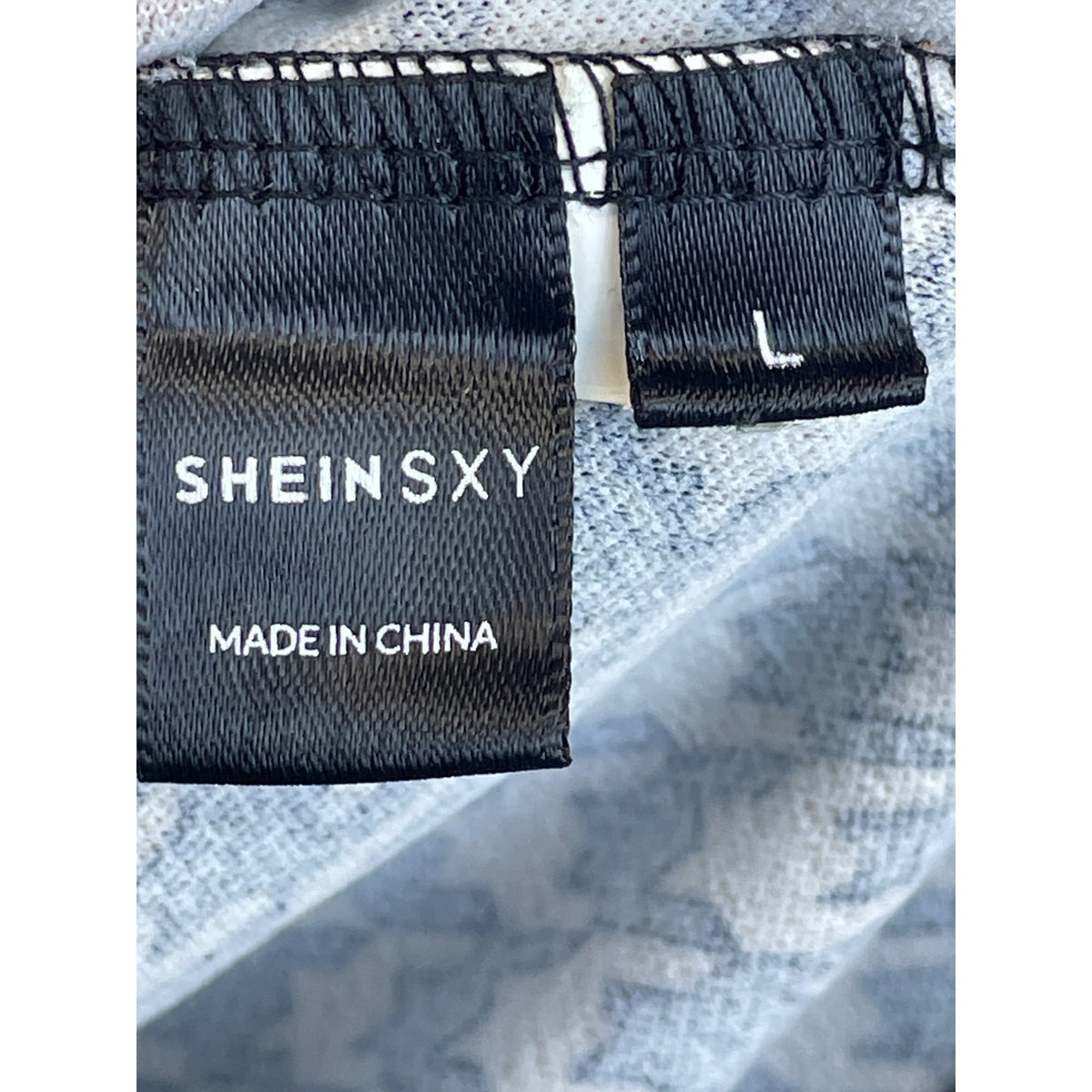 SheinSXY Womens Brown & Black Houndstooth Cutout Long Sleeve Top Size Large