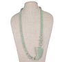 Vintage Handcrafted Green Jade Beaded Necklace Carved Egyptian Style Pendant