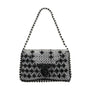 Unbranded Women's Black & White Beaded Shoulder Evening Bag Sz S