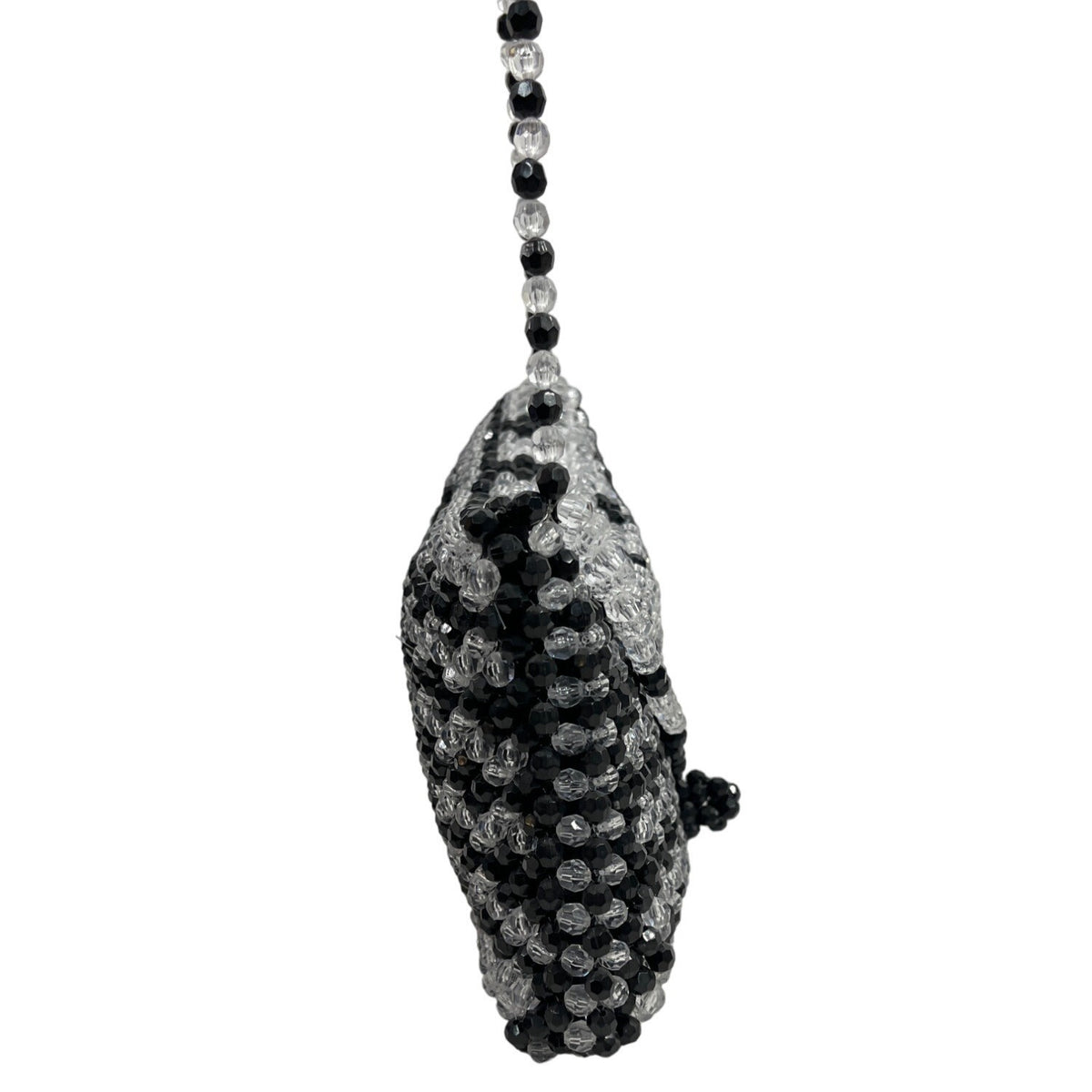 Unbranded Women's Black & White Beaded Shoulder Evening Bag Sz S