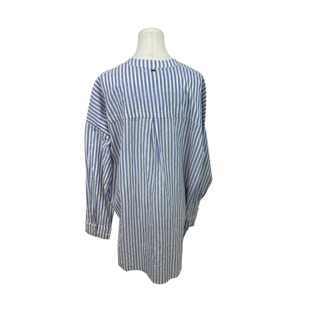 O'Neill Women’s Blue & White Striped Cover-Up  Long-Sleeve V-Neck Size L - New