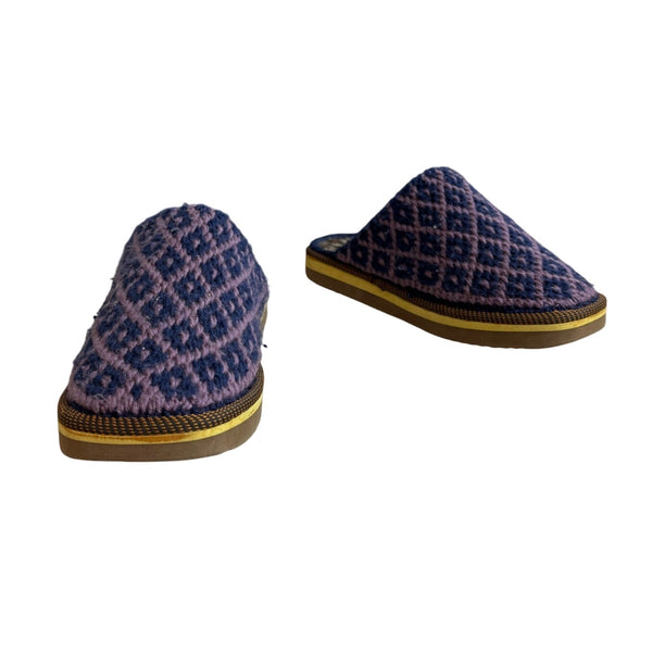 Women's Purple And Blue Wooven Quilted Pattern Slippers Sandals Size 9.5/10