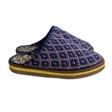 Women's Purple And Blue Wooven Quilted Pattern Slippers Sandals Size 9.5/10