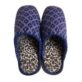 Women's Purple And Blue Wooven Quilted Pattern Slippers Sandals Size 9.5/10