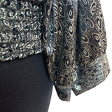 D.K. Gold Womens Black Long Sleeve Printed Blouse With Smocked Hem Size M