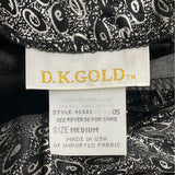D.K. Gold Womens Black Long Sleeve Printed Blouse With Smocked Hem Size M