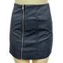 DIVIDED Women 's Black Faux Leather Zip Up Mini Skirt Size 2
