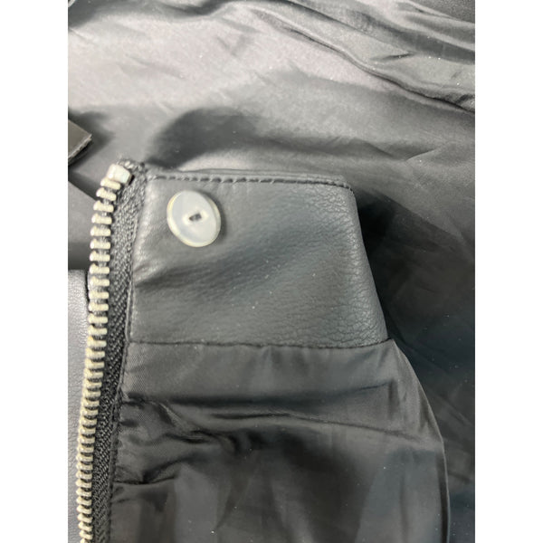 DIVIDED Women 's Black Faux Leather Zip Up Mini Skirt Size 2