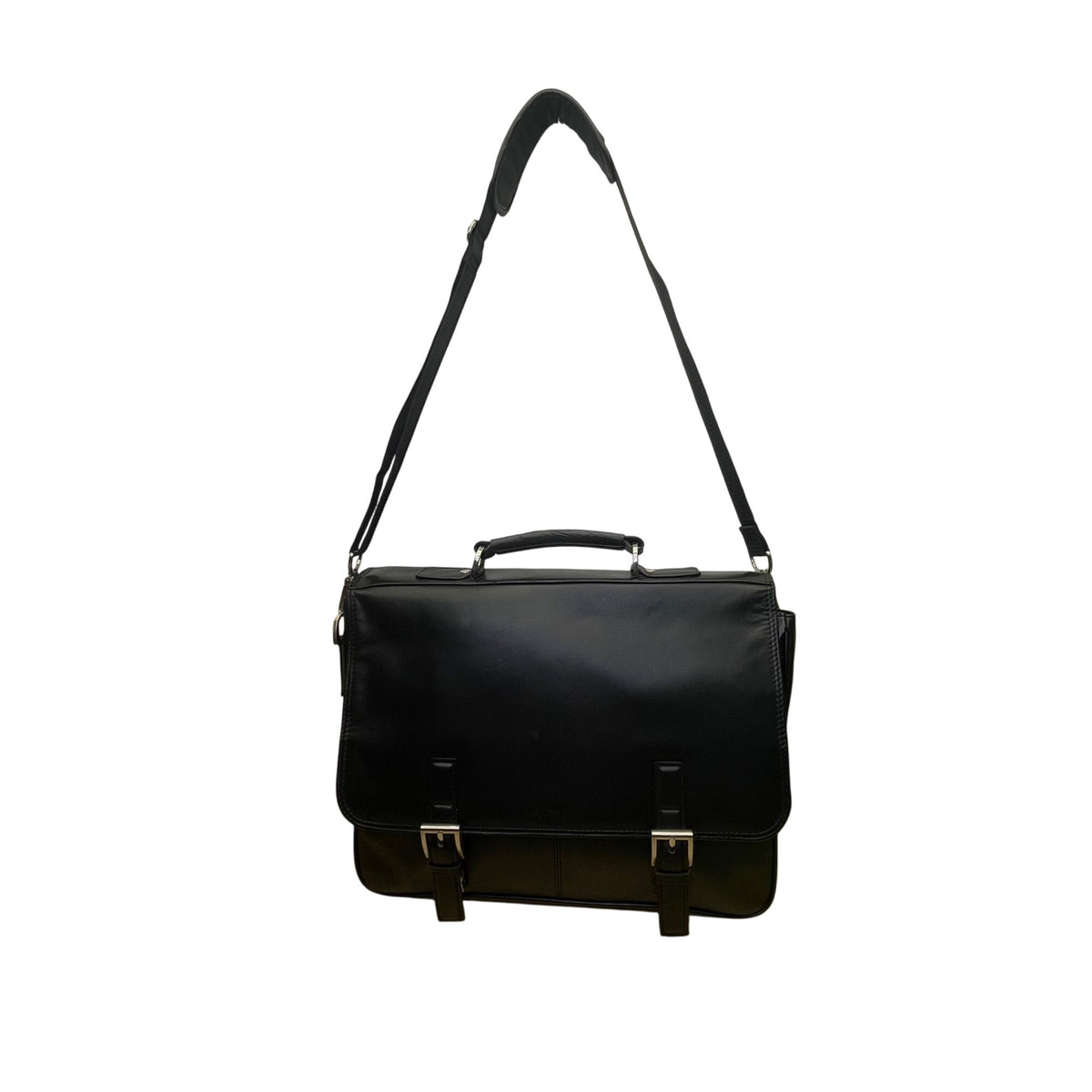 Kenneth Cole Reaction Men’s Black Manhattan Leather Laptop Briefcase