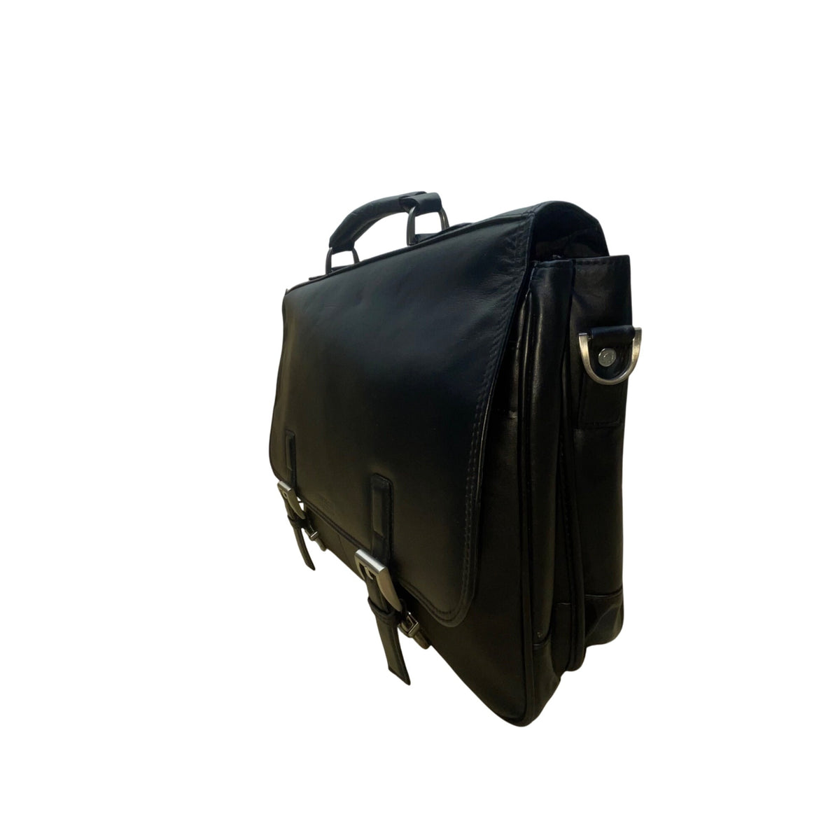 Kenneth Cole Reaction Men’s Black Manhattan Leather Laptop Briefcase