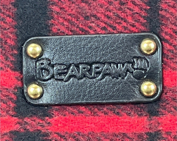 Bearpaw Red Multi Plaid Black Leather Accents Shoulder Evening Clutch Sz M - New