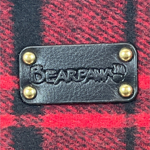 Bearpaw Red Multi Plaid Black Leather Accents Shoulder Evening Clutch Sz M - New
