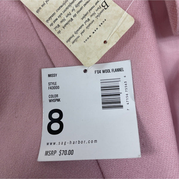 Sag Harbor Womens Pink Long Sleeve Single Button Blazer Size 8 - NWT