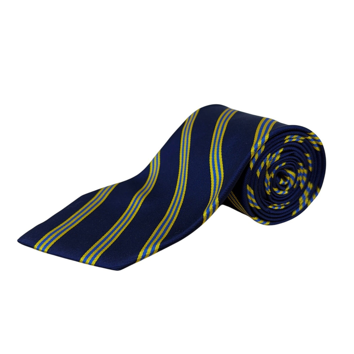 Vintage Brooks Brothers Blue Yellow Striped Silk Neck Tie Classic Design