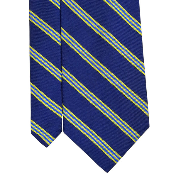 Vintage Brooks Brothers Blue Yellow Striped Silk Neck Tie Classic Design