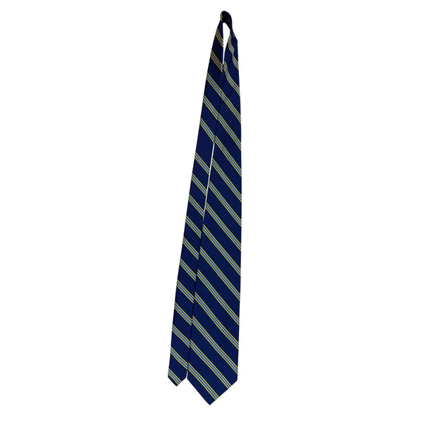 Vintage Brooks Brothers Blue Yellow Striped Silk Neck Tie Classic Design