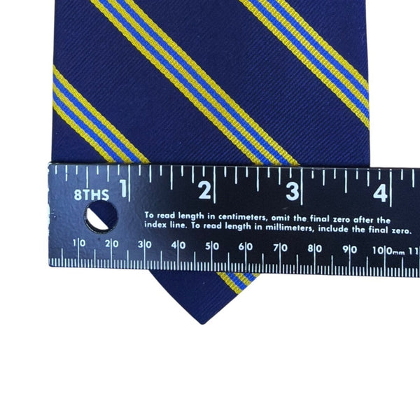 Vintage Brooks Brothers Blue Yellow Striped Silk Neck Tie Classic Design