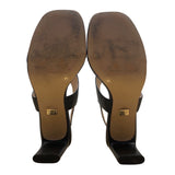 Louise Et Cie Black Leather Block Heel Lalo Slingback Sandals Size 9M