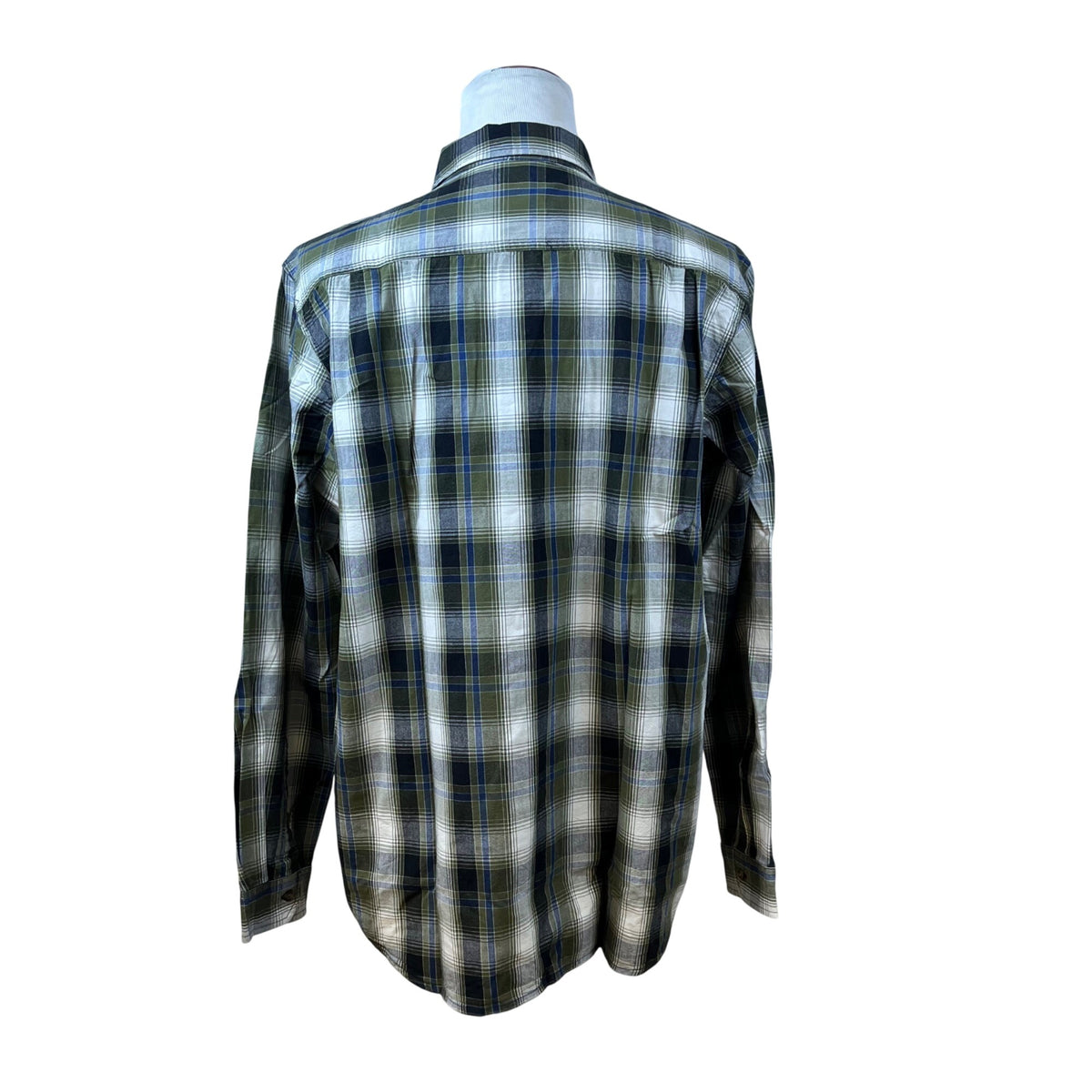 Carhartt Men's Green & Blue Plaid Button Up Shirt Relaxed Fit XL Tall Casual